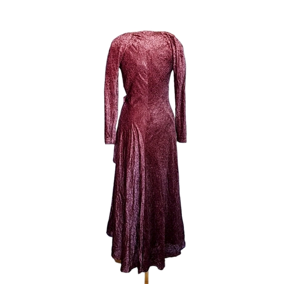 TANYA TAYLOR Laureen Velvet Wrap Rosewood Dress Womens Size 6 - Picture 3 of 7